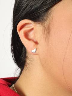 Modelo: Cola de ballena Aros y Pendientes Plata - Pendientes de plata de ley PLPT01-B - Modelo Cola de ballena