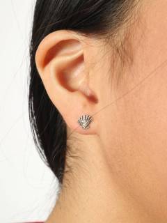 Modelo: Concha Aros y Pendientes Plata - Pendientes de plata de ley PLPT01-B - Modelo Concha