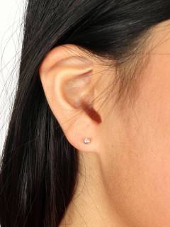 Modelo: Pequeña Aros y Pendientes Plata - Pendientes de plata de ley PLPT02 - Modelo Pequeña