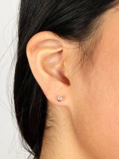 Modelo: Mediana Aros y Pendientes Plata - Pendientes de plata de ley PLPT02 - Modelo Mediana