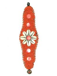 Pulsera étnica ancha flor conchas, para comprar al por mayor o detalle.[PUAB03]