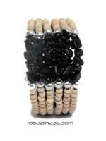 Pulsera alambre madera conchas, Pulsera realizada con cuentas de madera,  para comprar al por mayor o detalle  en la categoría de Bisutería y Plata Hippie Artesanal | ZAS. [PUAL03]