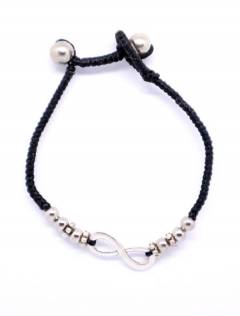 Pulsera de macramé y latón con Infinito PUAM02-P para comprar al por mayor o detalle  en la categoría de Bisutería y Plata Hippie Artesanal | ZAS.