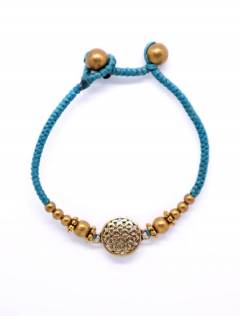 Pulsera de macramé y latón con Mandala,  para comprar al por mayor o detalle  en la categoría de Bisutería y Plata Hippie Artesanal | ZAS. [PUAM05-D]