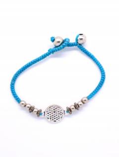 Pulsera de macramé y latón con Mandala, para comprar al por mayor o detalle  en la categoría de Bisutería y Plata Hippie Artesanal | ZAS.[PUAM05-P]