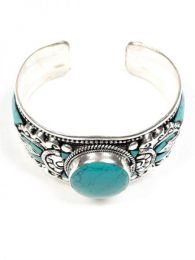 Detalle no seleccionable para compra Bisutería Tibetana - Pulsera brazalete con turquesas PUAT02.