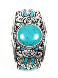 Detalle no seleccionable para compra Bisutería Tibetana - Pulsera brazalete con turquesas PUAT02.
