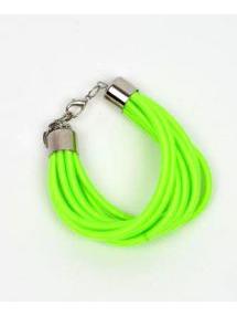 Outlet Bisutería hippie - pulsera gruesa de hilo multivueltas PUBOU05 - Modelo Verde fosfi