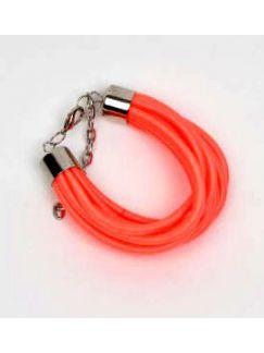 Outlet Bisutería hippie - pulsera gruesa de hilo multivueltas PUBOU05 - Modelo Naranja fosfi