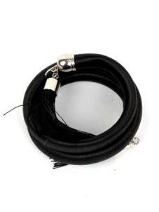 Modelo: Negro Outlet Bisutería hippie - pulsera gruesa de hilo multivuelta PUBOU06 - Modelo Negro
