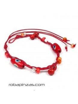 Pulsera cuentas madera decoradas, para comprar al por mayor o detalle.[PUC-C]