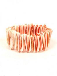 Pulseras - Pulsera elástica conchas PUCB02 - Modelo Salmon