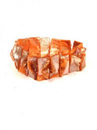 Modelo: Salmon Pulseras Hippie Etnicas - Pulsera elástica conchas PUCB03 - Modelo Salmon