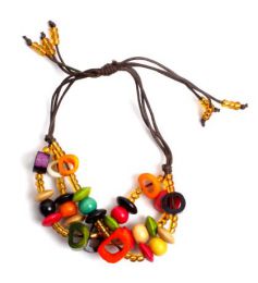 Pulsera hippie hecha a mano con cuentas de hueso, beads de plástico [PUFA01]. Pulseras Artesanía para comprar al por mayor o detalle  en la categoría de Bisutería y Plata Hippie Étnica Alternativa | ZAS Tienda Online.