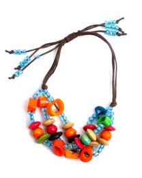 Pulsera hippie hecha a mano con cuentas de hueso, beads de plástico PUFA01 para comprar al por mayor o detalle  en la categoría de Bisutería y Plata Hippie Étnica Alternativa | ZAS Tienda Online.