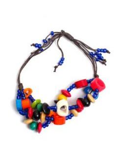 Pulsera hippie hecha a mano con cuentas de hueso, beads de plástico PUFA01 para comprar al por mayor o detalle  en la categoría de Bisutería y Plata Hippie Artesanal | ZAS.