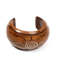 Detalle no seleccionable para compra Pulseras Hippie Etnicas - Pulsera madera ancha, decorada PUMAC1.