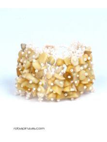 Pulseras - Pulsera piedras naturales. PUMD12 - Modelo Beige