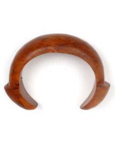 Pulsera bangle madera tallada con terminales en forma de seta,  para comprar al por mayor o detalle  en la categoría de Bisutería y Plata Hippie Artesanal | ZAS. [PUMD14]