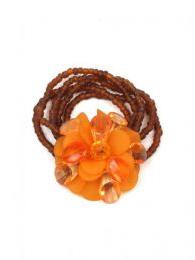 Modelo: Marrón pulsera flor cristal cuentas. Mod Marrón