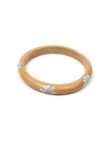 Pulsera blangle madera flor. Pulsera tipo bangle estrecha realizada [PUMD8]. Pulseritas Eco para comprar al por mayor o detalle  en la categoría de Bisutería y Plata Hippie Artesanal | ZAS.