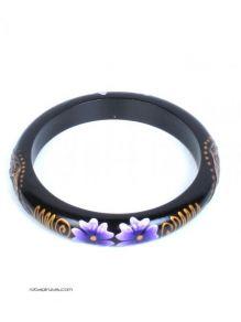 Modelo: MORADO Pulsera blangle madera flor. Mod MORADO