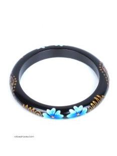 Pulseritas Eco - Pulsera blangle madera flor. PUMD8 - Modelo AZUL