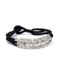 Pulsera plateada de cuentas étnicas, realizada con varias líneas PUMG04 para comprar al por mayor o detalle  en la categoría de Bisutería y Plata Hippie Artesanal | ZAS.