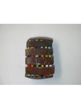 Modelo: Multicolor Pulseras Hippie Etnicas - Pulsera ancha de madera y PUPA07B - Modelo Multicolor