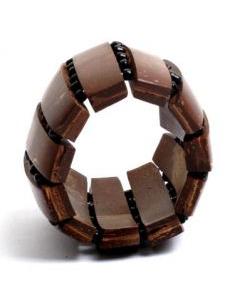 Modelo: Negro Pulseras Hippie Etnicas - Pulsera ancha de madera y PUPA07B - Modelo Negro