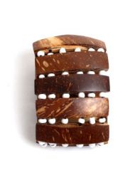 Modelo: Blanco Pulseras Hippie Etnicas - Pulsera ancha de madera y PUPA07B - Modelo Blanco