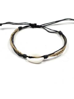 Pulsera hippie con cordón cáñamo y concha PUVI40 para comprar al por mayor o detalle  en la categoría de Bisutería y Plata Hippie Artesanal | ZAS.