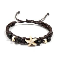 Pulsera hippie con cuentas y estrella de Mar,  para comprar al por mayor o detalle  en la categoría de Bisutería y Plata Hippie Artesanal | ZAS. [PUVI49]