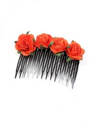 Cintas Palos y Pinchos -  Accesorios Pelo - Peineta de flores realizada PZFLP01 - Modelo Naranja