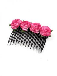 Cintas Palos y Pinchos -  Accesorios Pelo - Peineta de flores realizada PZFLP01 - Modelo Rosa