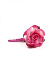 Cintas Palos y Pinchos -  Accesorios Pelo - Pinza para el pelo con flor PZFLP02 - Modelo Rosa