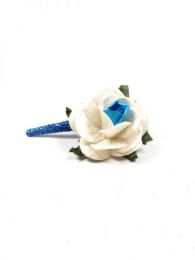 Cintas Palos y Pinchos -  Accesorios Pelo - Pinza para el pelo con flor PZFLP02 - Modelo Azul bl