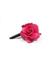 Modelo: Fucsia Pinza para el pelo con flor Mod Fucsia