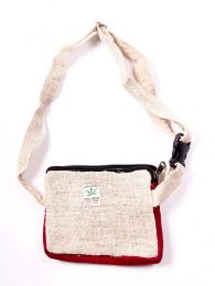 Modelo: Rojo Bolsos Mochilas y Riñoneras de Cáñamo - Riñonera de cáñamo RIHC02 - Modelo Rojo