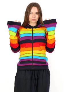 Sudadera Hippie Rainbow,  para comprar al por mayor o detalle  en la categoría de Ropa Hippie de Mujer Artesanal | ZAS. [SUC1532]