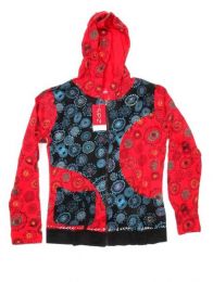 Modelo: Rojo Sudadera bicolor con capucha Mod Rojo