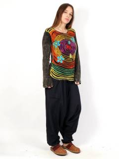 Camisetas Hippie M Larga - Camiseta realizad con parches SUEV09.