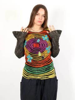 Camisetas Hippie M Larga - Camiseta realizad con parches SUEV09.