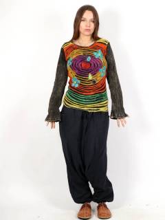 Camisetas Hippie M Larga - Camiseta realizad con parches SUEV09.