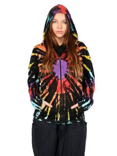 ZAS robapinzas.com | Sudadera Hippie Tie Dye multicolor circular realizados a mano artesanalmente, con bolsillos laterales y capucha