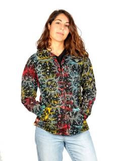 Sudadera multicolor con Luna y Sol,  para comprar al por mayor o detalle  en la categoría de Ropa Hippie Bohemia de Mujer | ZAS. [SUEV26]