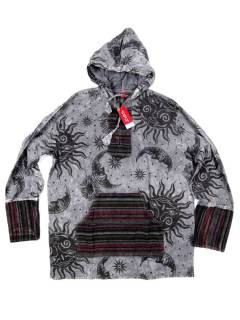 Sudaderas y Chaquetas - Sudadera artesanal con estampado SUEV27 - Modelo Gris