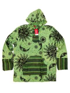 Sudaderas y Chaquetas - Sudadera artesanal con estampado SUEV27 - Modelo Verde