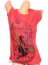 Outlet Ropa Hippie - Camiseta chica enjaulada , TMP01 - Modelo CORAL