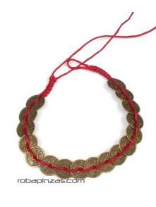 Tobillera de monedas de la suerte, varios colores,  para comprar al por mayor o detalle  en la categoría de Bisutería y Plata Hippie Artesanal | ZAS. [TOBI06]